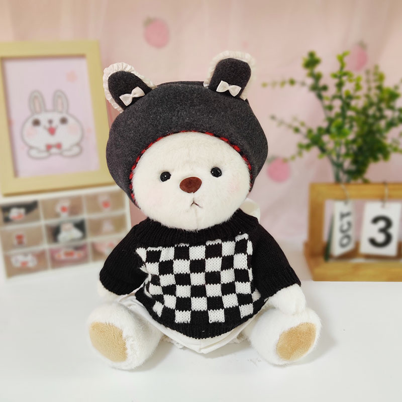 Medio Lina conjunto oso muñeca suéter traje Panda suéter + Panda sombrero cerveza CAMBIO DE MUÑECA