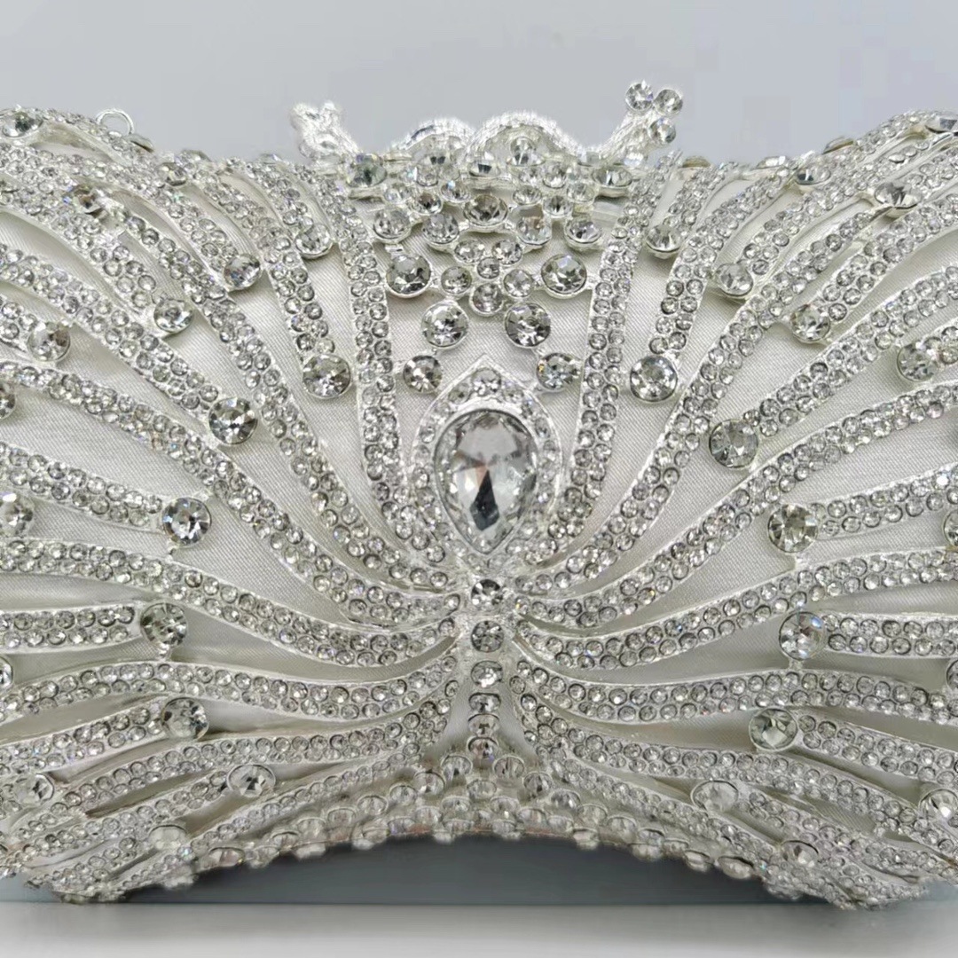 Bolsa de cristal de mujeres nueva bolsa de diamantes para la cena de metal de diamantes de mano europea y americana