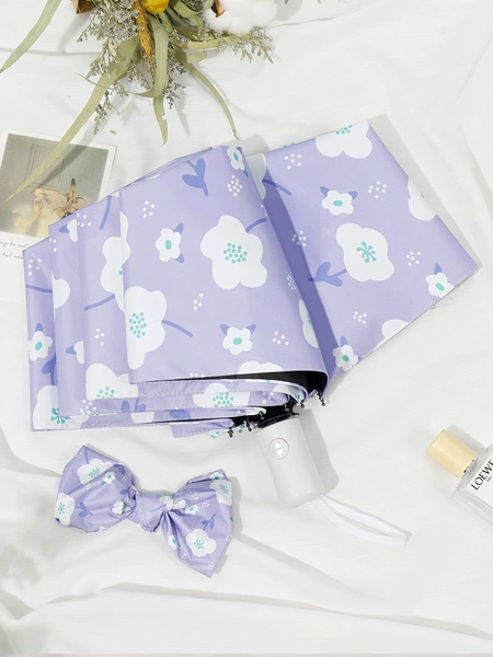 Three-fold automatic-lilac purple flower