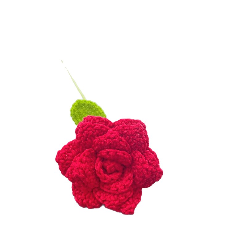 尖角玫瑰花编织花束假花手工钩针仿真花毛线花朵成品情人节教师节|undefined