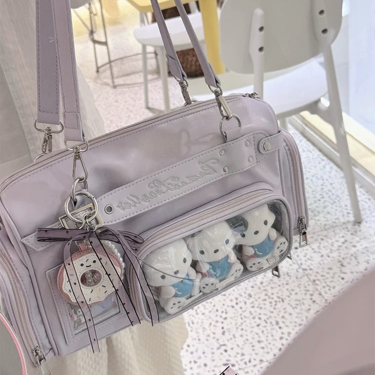 Transparent Boston Bag For Light-Up Boards & Ita Bag, Niche Versatile Handheld Shoulder Bag 【Xiaochun Town】 Hidden Compartment Structure - Thumbnail 2