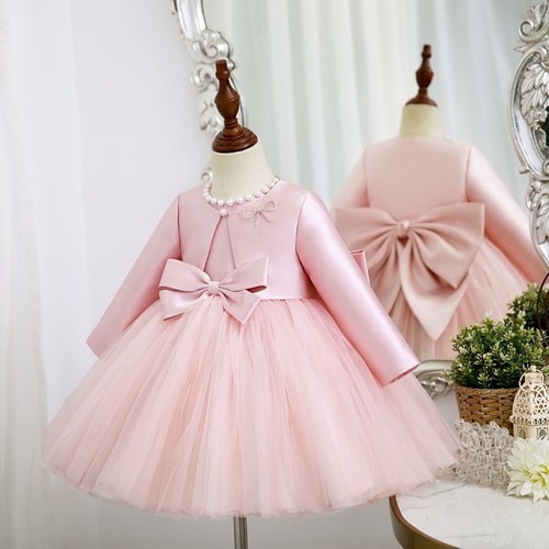 High-end Pink Children's Formal Dress Princess Dress Flower Girl Wedding Dress Fluffy Stylish Formal Dress Stage Performance Suit Two-Piece Set