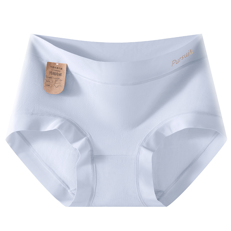 Algodón puro femenino 7A antibacteriano algodón entrepierna 2024 nuevo estilo transpirable abdomen y caderas sin costuras cintura media para mujer refrescante