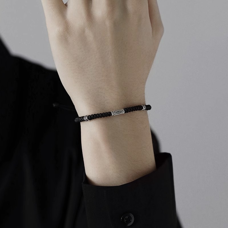 Good Luck Koi Bracelet Men's Hand-Woven Bracelet for Boyfriend, Girlfriend, Chinese Valentine's Day Gift Purely Handmade