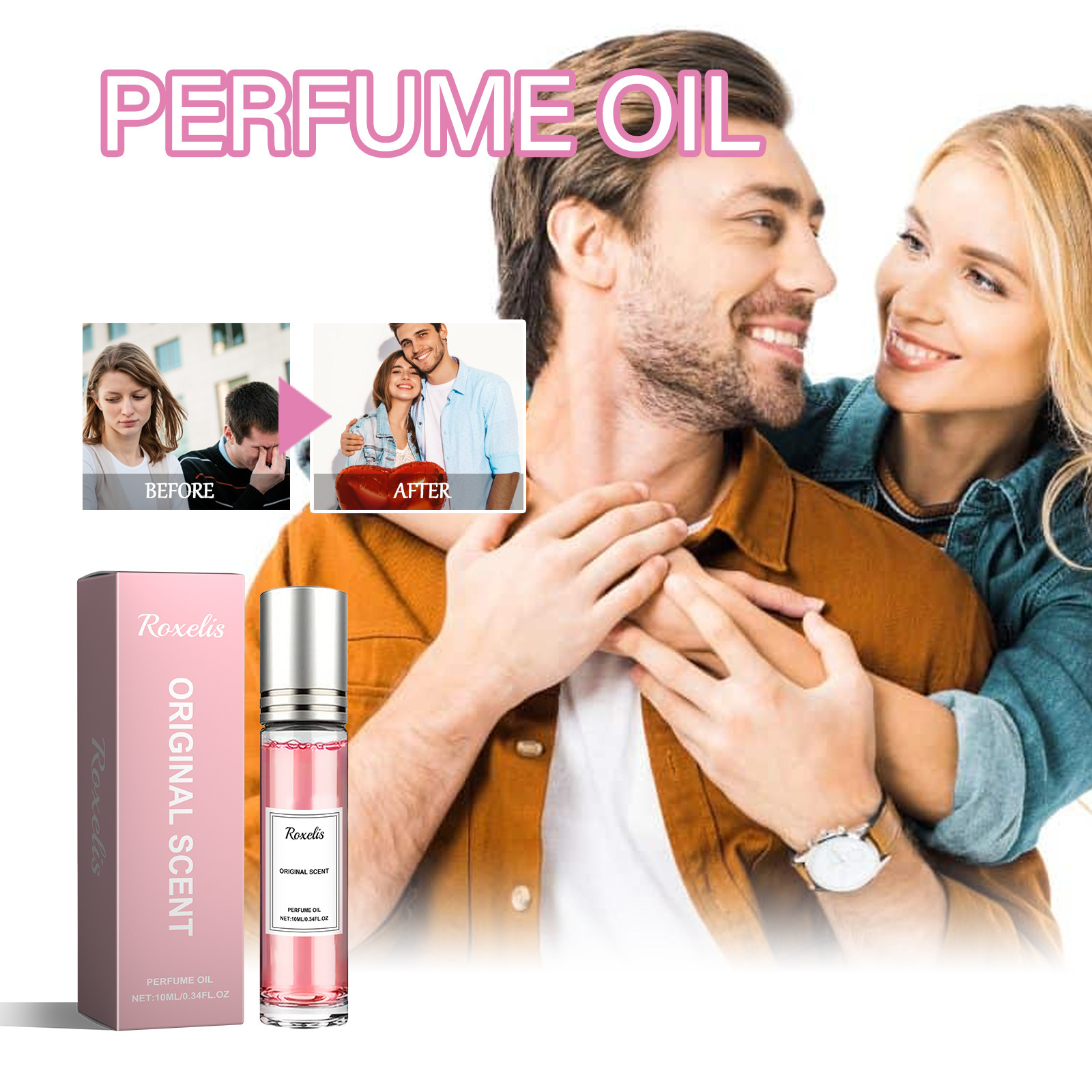 Pheromone Fragrance, Rose Scent, Niche Floral Fragrance, Fresh and Long-Lasting Fragrance, Portable Fragrance for Couples Dating
