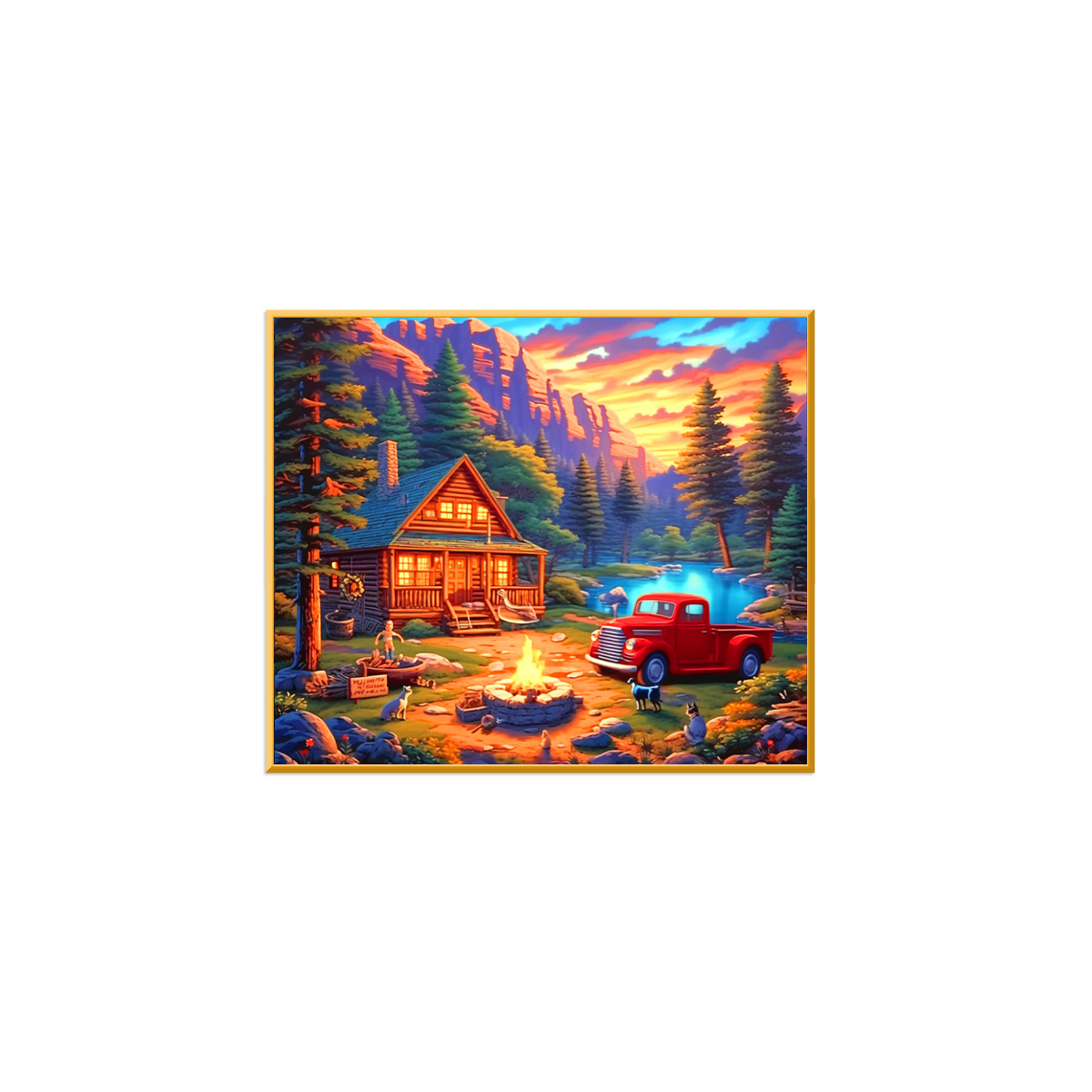 Nuevo modelo 2026 de punto de cruz transfronterizo, decoración artesanal de paisaje para sala de estar y dormitorio de casa de campo, bordado de punto de cruz de pieza pequeña image 5