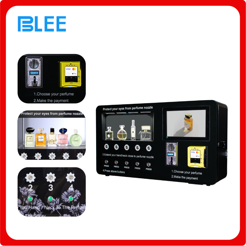 Máquina de venta automática de pulverización de fragancia de autoservicio, máquina de venta de perfumes de escritorio de pared inteligente, máquina de publicidad no tripulada