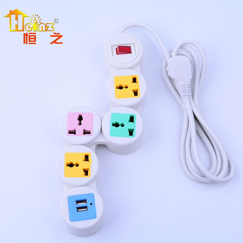 Comercio exterior creativo en el extranjero 180 grados color S5 puede girar aleatoriamente placa de conexión de enchufe USB de carga