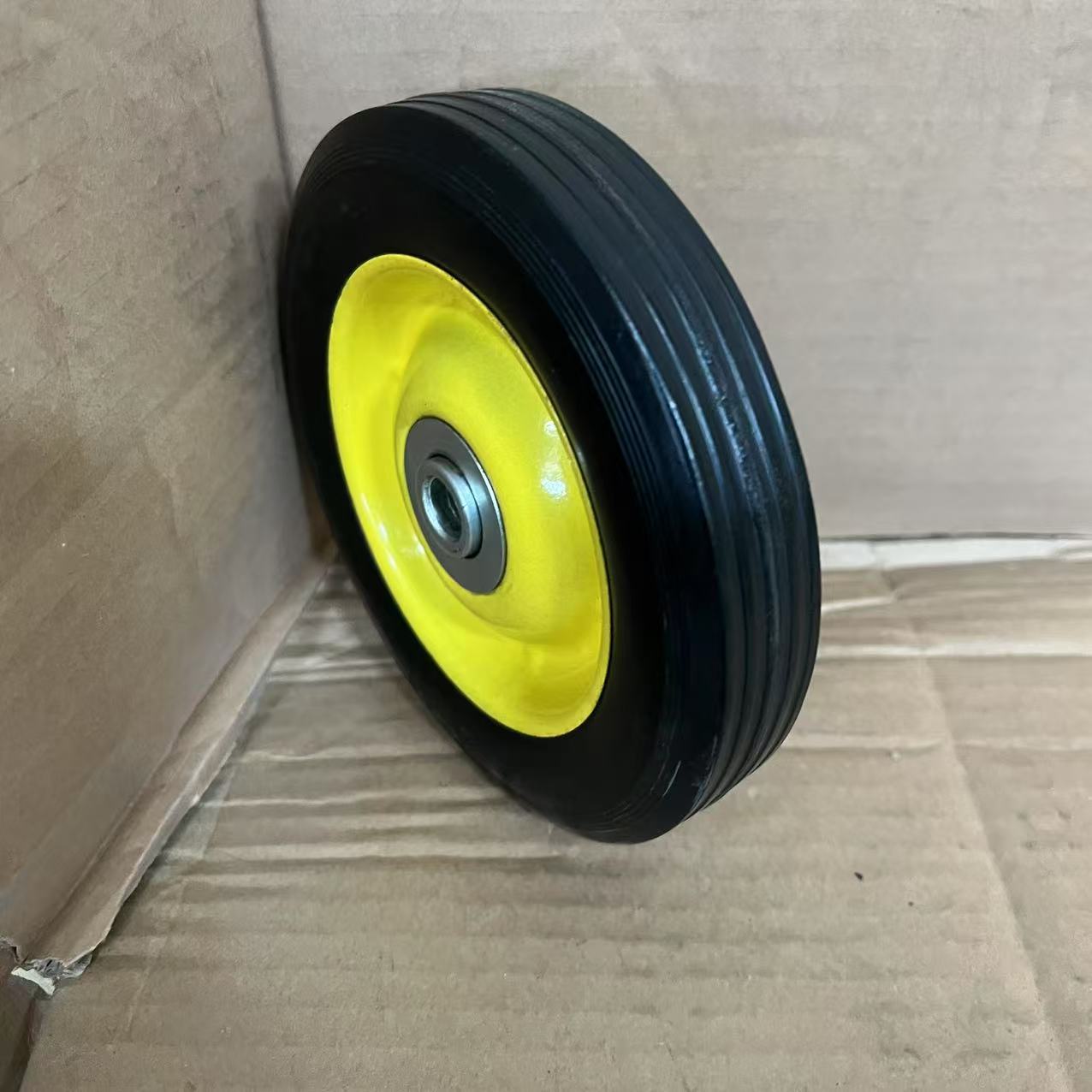 厂家直供6寸橡胶实心轮千斤顶脚轮买菜车轮 手拖车轮