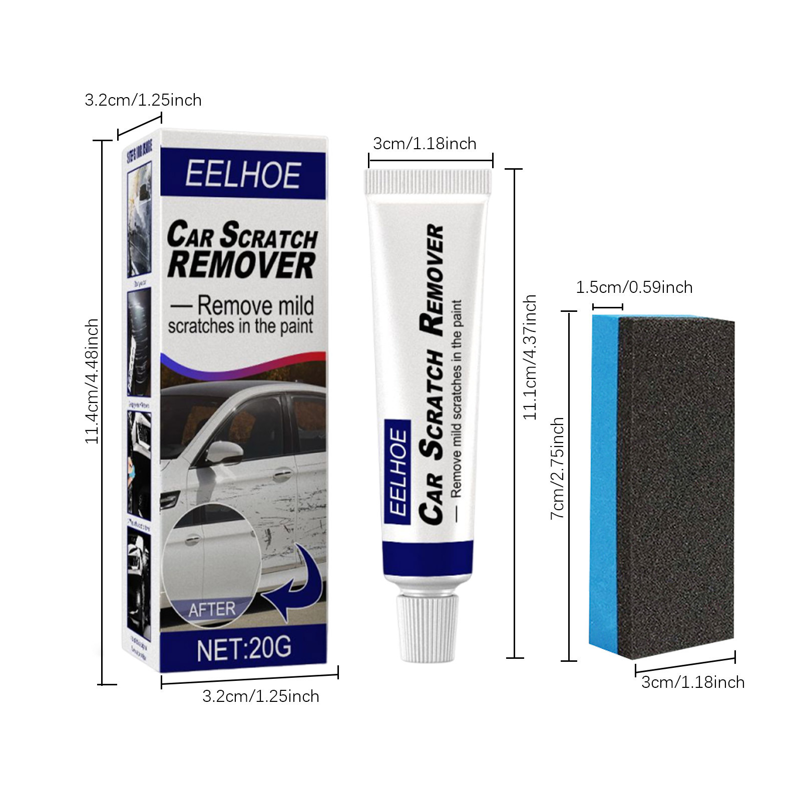 Eelhoe Car Scratch Care Agent, Scratch Removal Abrasive, Paint Car Polishing Wax, Car Mark Scratch Care