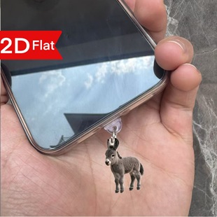 Cross-Border Hot-Selling Popular Donkey Acrylic Mobile Phone Dust Plug Suitable for Apple Interface and Type-C