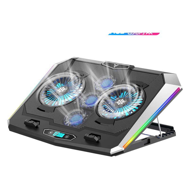 Трансграничный взрыв D17 Двойная турбо-воздухонагреватель для ноутбука охлаждающая база радиатора RGB регулировка света Обещание