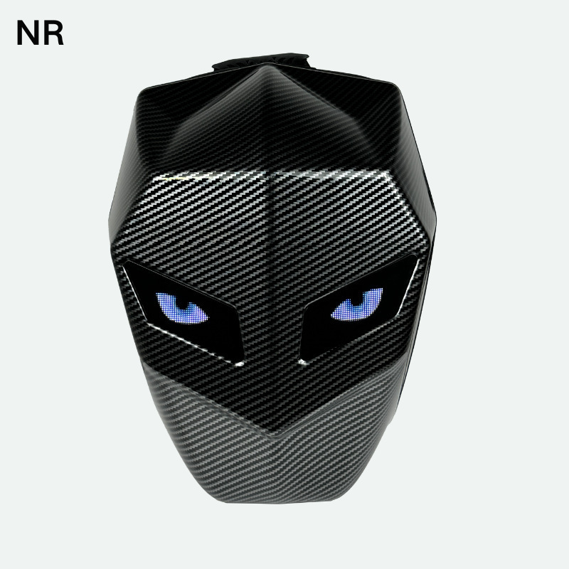 Mochila de caballero Mochila LED de motocicleta, bluetooth luminoso, patrón de fibra de carbono, carcasa dura, bicicleta para hombres y mujeres, mochila impermeable para motocicletas