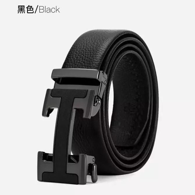 cinturón de hombre cinturón de abrazadera automática de cuero anti-desgaste estilo clásico letras versátiles tendencia ocio simple transfronterizo