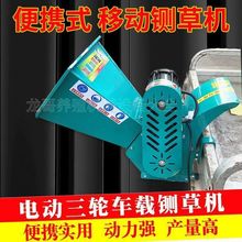 便携式小型铡草机三轮车电瓶汽油机碎草机户外干湿两用树枝牧草