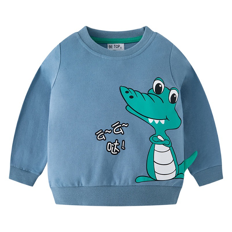 Sudadera para Niños, Primavera y Otoño 2025, Camiseta Infantil con Cuello Redondo y Estampado de Dinosaurios, Top Deportivo de Manga Larga, Ropa Infantil al por Mayor, Dropshipping image 1