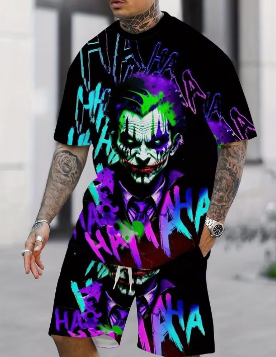 Men's Clothing Men's Casual Summer Set Breathable Cotton T-Shirt And Shorts Two-Piece Outfit_viptrois.com