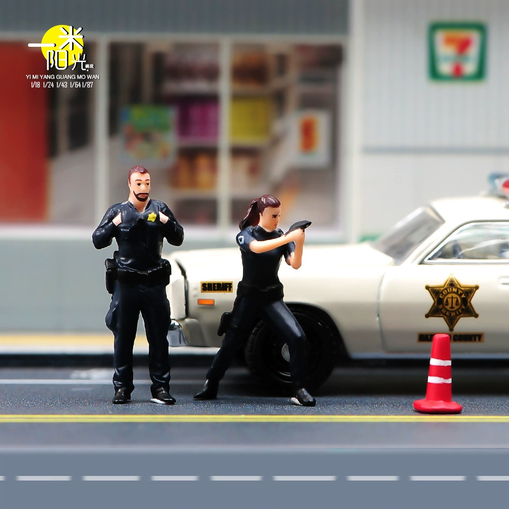 Small set, minifigures handmade, doll, scale 1:64, police