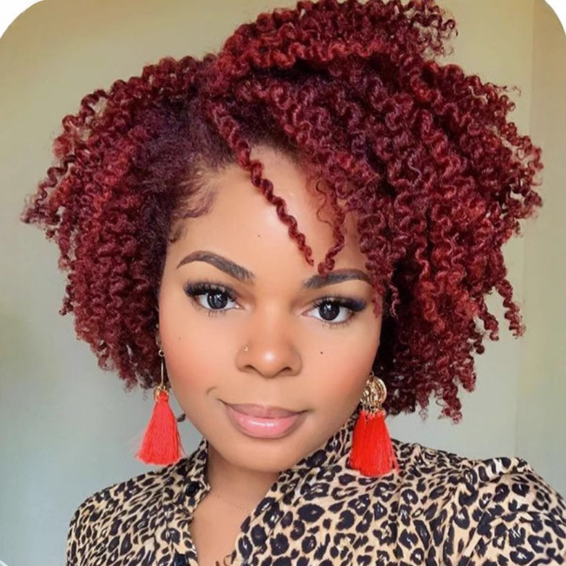 Amazon nuevo africano pequeño rizado peluca europea y americana Peluca de las mujeres corto rizado pelo parcial completo superior fibra química tocados pelucas