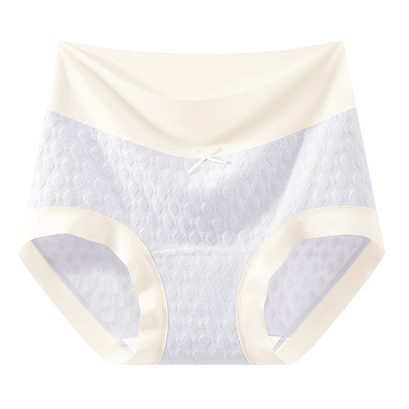 Algodón de cintura alta entrepierna de algodón largo entrepierna antibacteriano calzoncillos de entrepierna delgada para niñas color de contraste cintura alta transpirable abdomen pantalones cortos cabeza