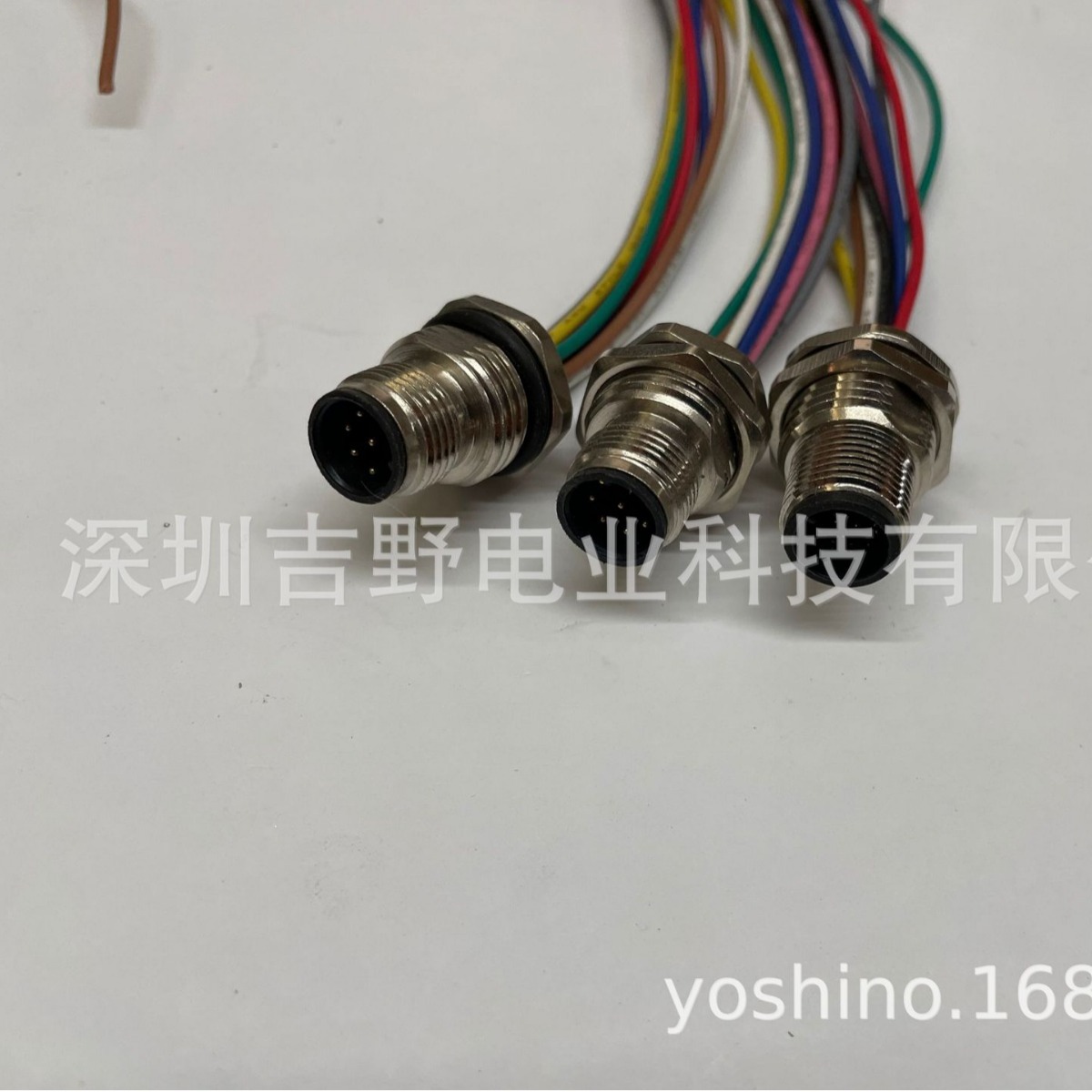 防水航空插头插座传感器插头法兰带线M12-12芯