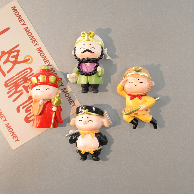 中国风玩偶文创冰箱贴磁力贴卡通动漫孙悟空八戒个性创意立体磁吸