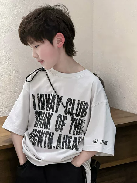 Boys' Summer Short-Sleeved T-Shirt 2026 New Style Kidsren's Summer Cotton Top Boy's Cool Cartoon Half-Sleeved T-Shirt