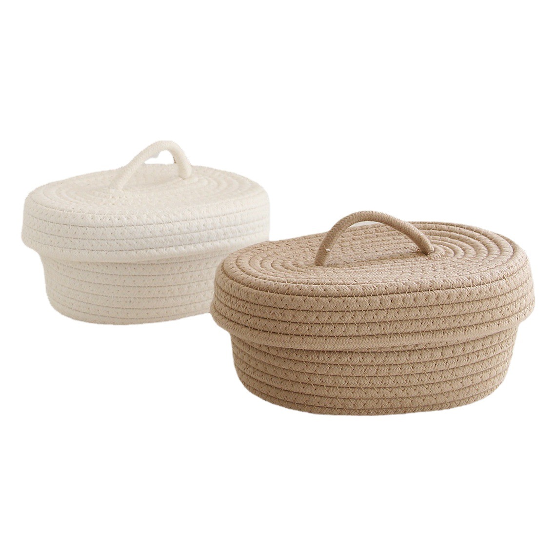 Caja de almacenamiento a prueba de polvo de escritorio simple hilo de algodón hecho a mano teléfono móvil cosméticos artículos diversos canasta de almacenamiento merienda aguja hilo de almacenamiento canasta