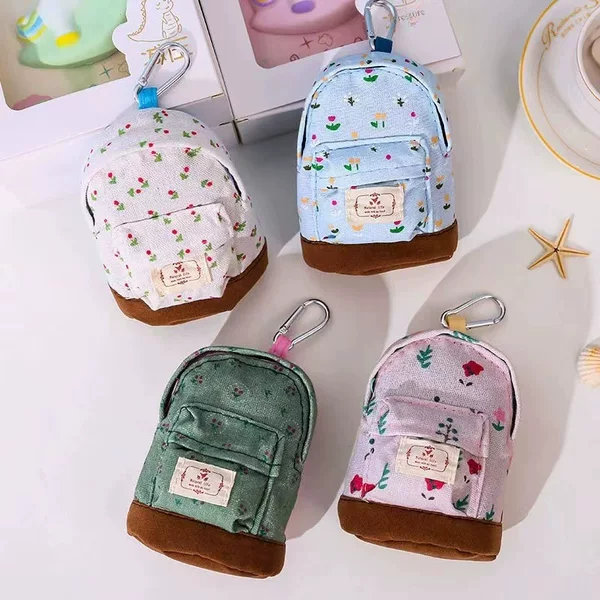 Hot Mini Cute School Bag Storage Change Canvas Bag Mori Women's Fresh Style Coin Purse Pastoral Floral Small School Bag