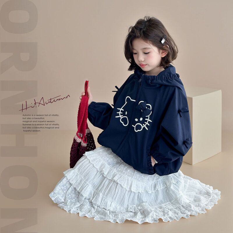 Girls' Spring Jacket 2026 New Spring Style Children's Solid Color Hooded Sports Top Little Girl Casual Windbreaker Girls' Spring Jacket 2026 New Spring Style Children's Solid Color Hooded Sports Top Little Girl Casual Windbreaker