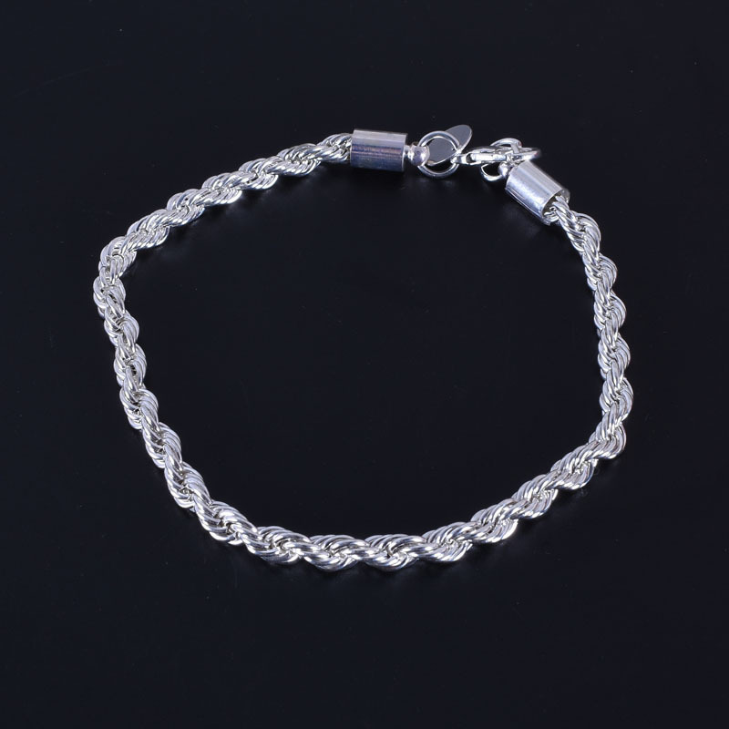 Wholesale Jewelry Lady Geometric Twist Alloy Silver Plated Bracelets display picture 4