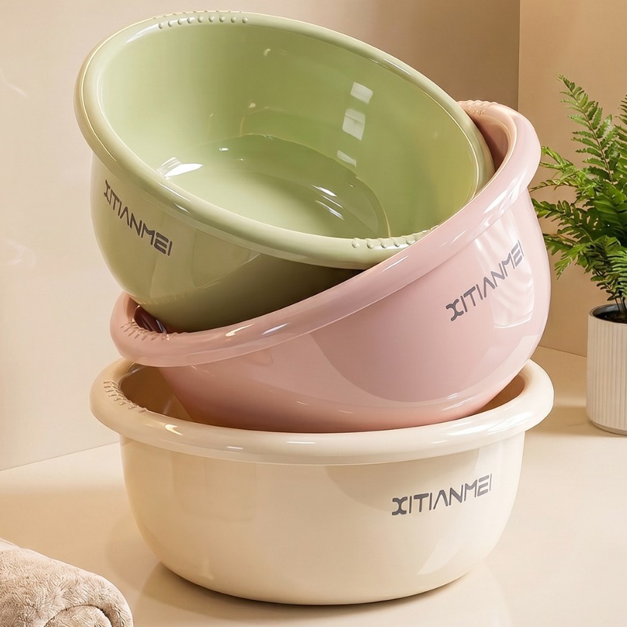 Thickened Washbasin for Home Use, Extra-Large Plastic Basin, Durable Laundry Basin, Large Deep Basin for Baby Laundry