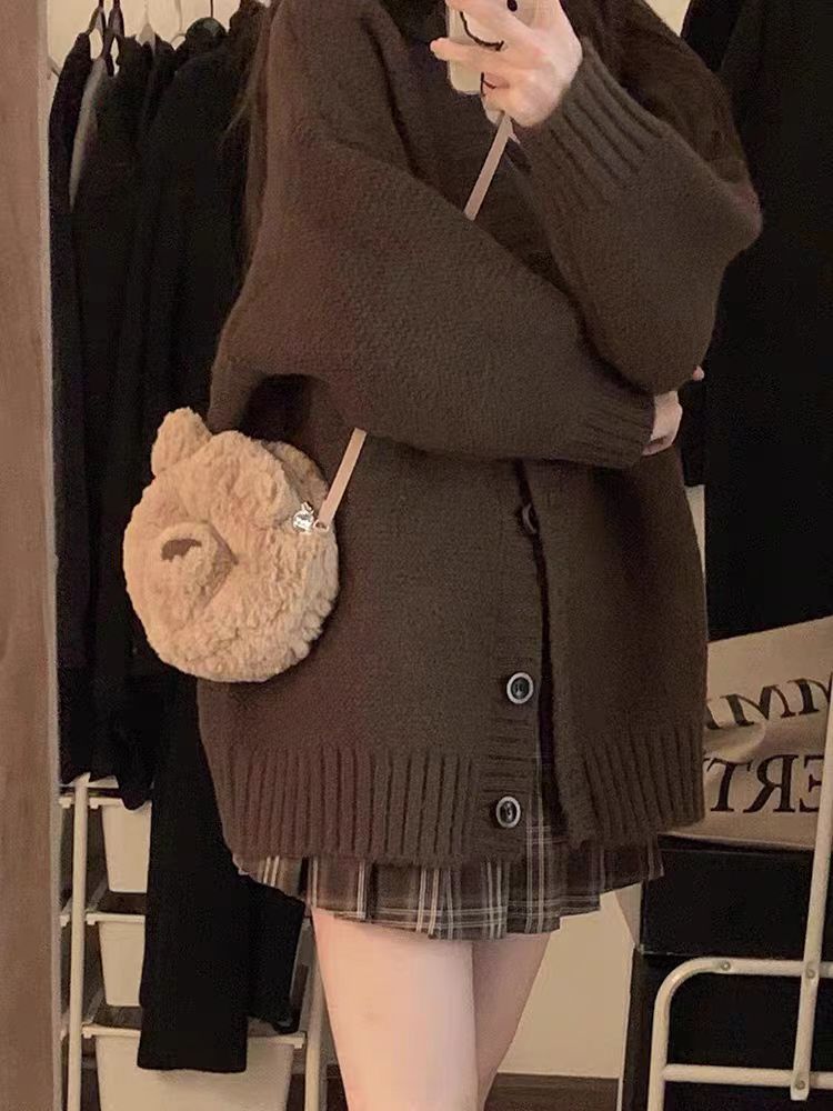 ChicShe ChicShe 2024 New Autumn Winter High-End Knitted Cardigan Sweater For Women Soft Casual Loose Lazy Style Versatile Coat_voghion.com