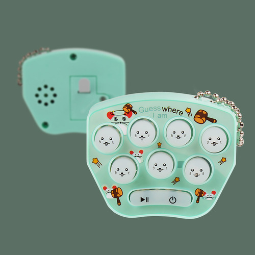 Cross-border handheld whack-a-mole game machine, macaron-colored whack-a-mole mini game machine, keychain pendant toy