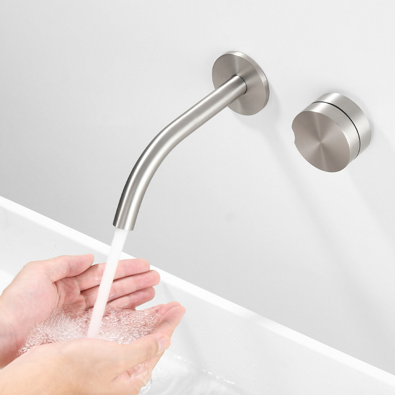 Gothic Concealed Basin Faucet In-Wall Household Bathroom Minimalist Pre-Embedded Hidden Washbasin Hot and Cold Faucet