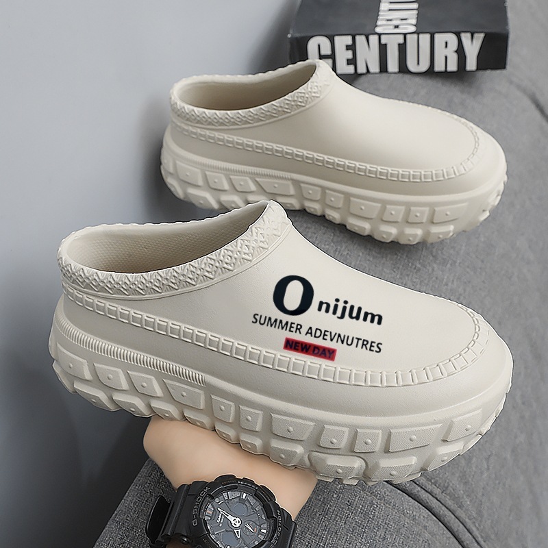 2025 New Slippers for Men, Indoor and Outdoor Non-Slip Waterproof Kitchen Chef Slippers, Oil-Proof Toe-Cap Sandals for Women