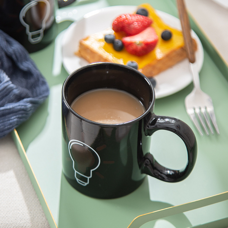 电灯泡变色杯创意变色陶瓷杯咖啡杯魔术杯现货批发厂家可定制logo