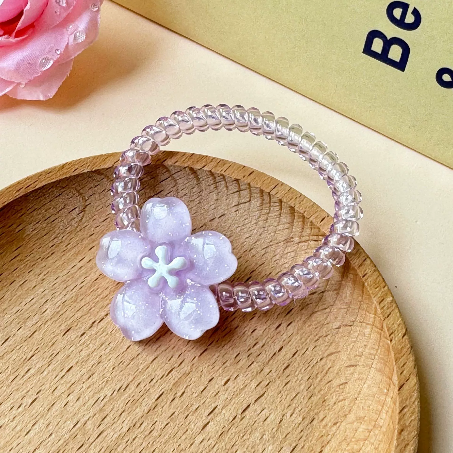 Заколка для волос Jelly Cherry Blossom, смоляная боковая клипса, 6 см, пастельные цвета
