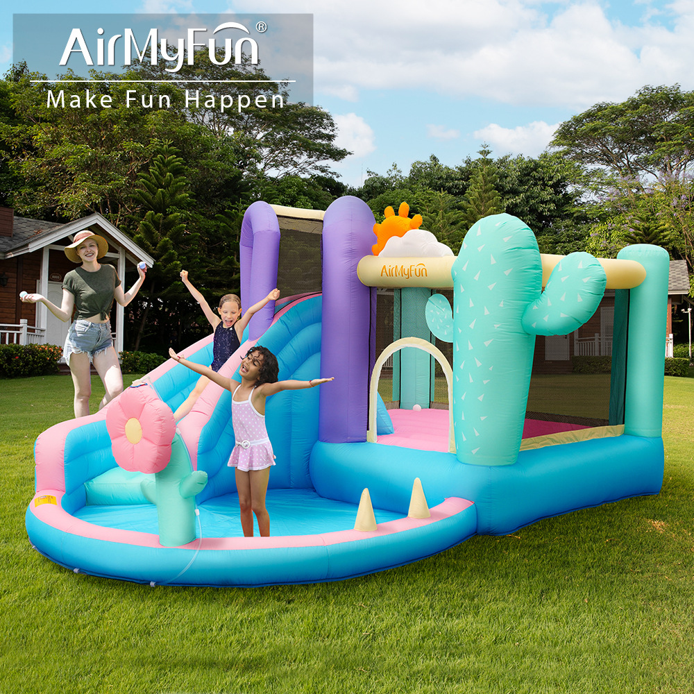 AMF | Pequeño parque infantil castillo inflable hogar tobogán para niños combinación de cama de salto pequeña fiesta fuerte inflable