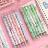 Set, cute gel pen, brand dinosaur, green monster, stationery, 6 pieces, internet celebrity