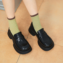 玛速主义 2025新款粗跟厚底英伦风小皮鞋女夏休闲百搭单鞋乐福鞋