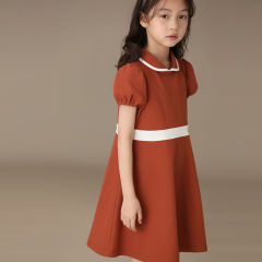Children's Summer New Women's Baby Bubble Short Sleeve A-line Dress Elegant Trendy Cotton Baby Princess Dress