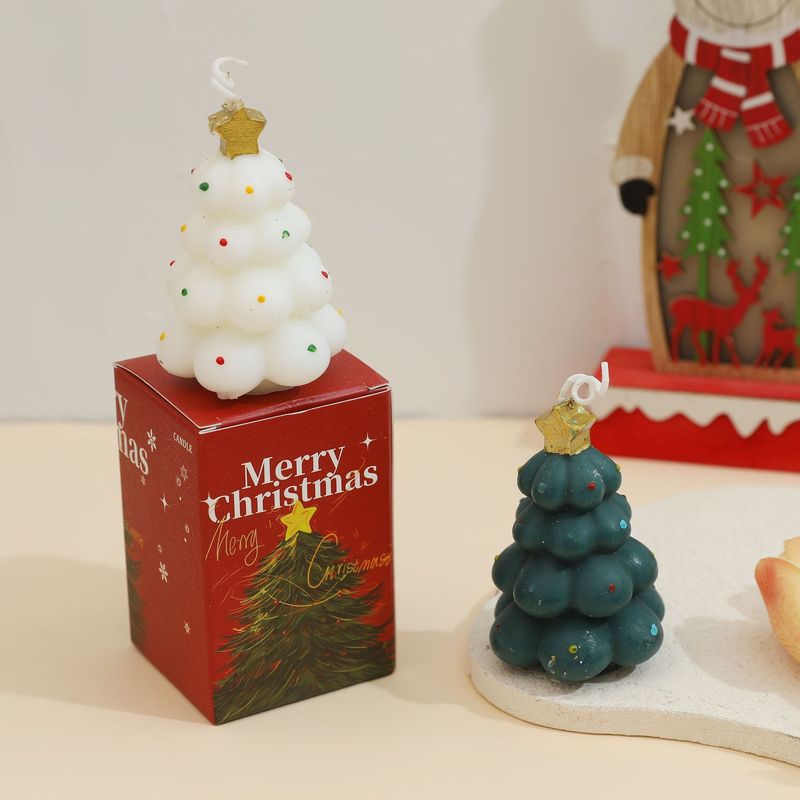 クリスマスツリーアロマキャンドル雰囲気お土産ギフト手作りシミュレーションクリスマスキャンドル無煙ワックス香キャンドル|undefined