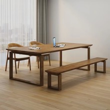 简约现代实木书桌茶桌会议桌两用一体桌家用大板餐桌办公桌电脑桌