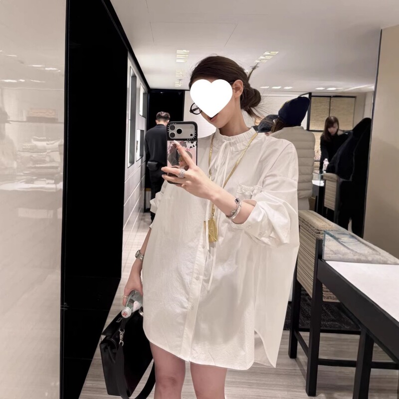 Xz Very Cdg-Style Shirt, New Spring White Long-Sleeved Shirt for Women Xz Very Cdg-Style Shirt, New Spring White Long-Sleeved Shirt for Women