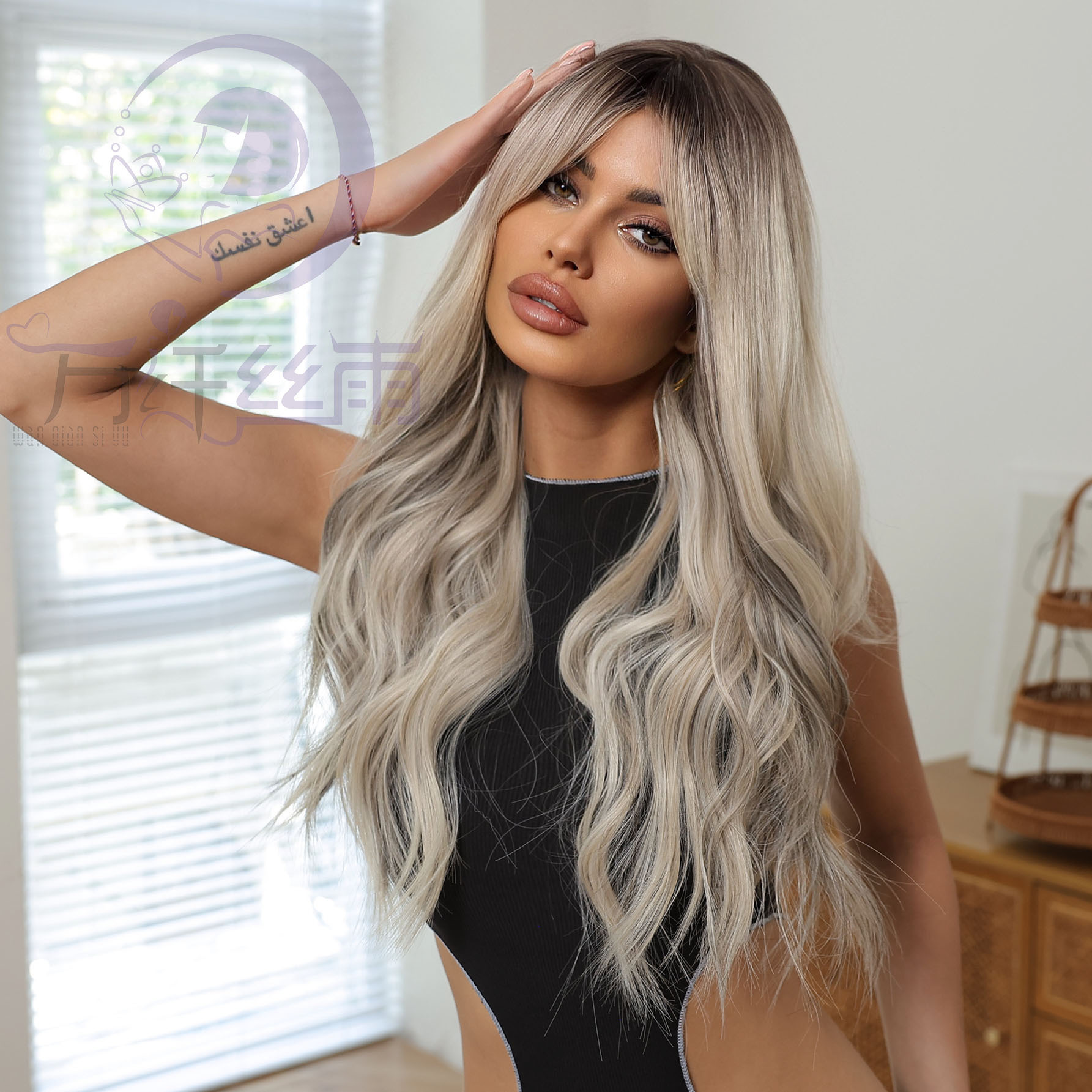 Unisex Simple Style Casual Holiday High Temperature Wire Centre Parting Long Curly Hair Wigs display picture 3