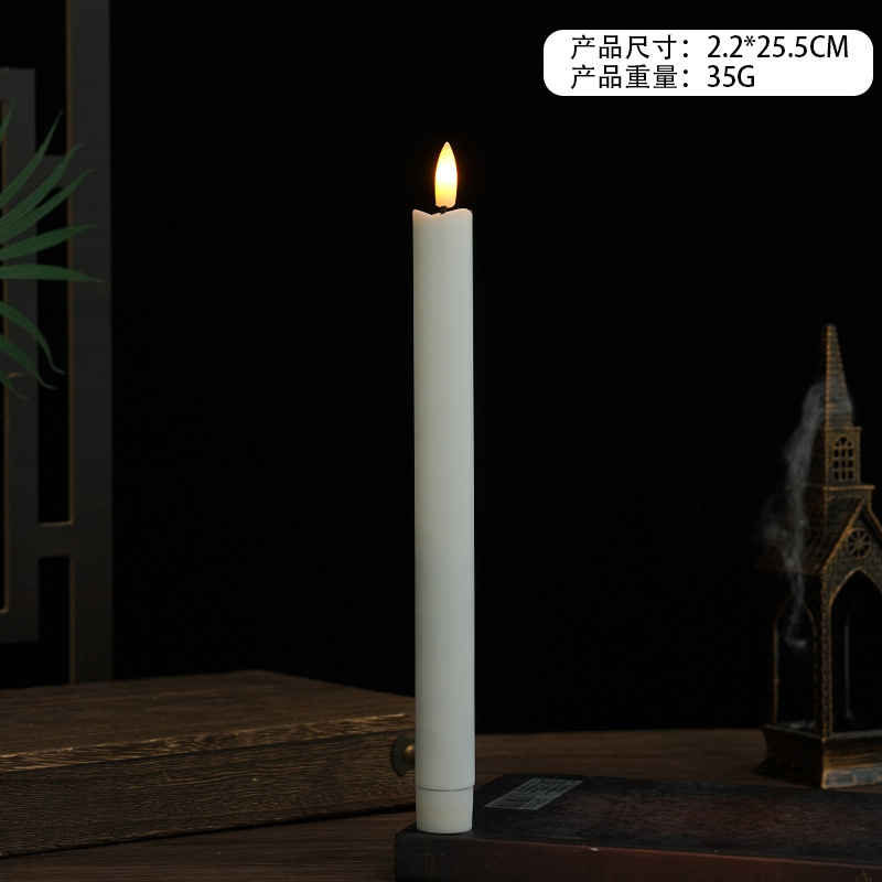 Luz de vela de varilla larga led boca de onda bala control remoto vela electrónica boda boda Navidad vacaciones luces decorativas