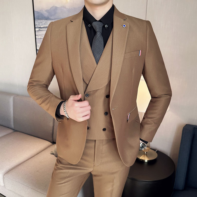 New British Suit Men's Suit Slim Small Suit Business Formal Dress Groom Wedding Dress Casual Suit