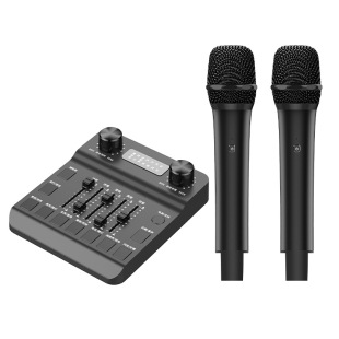 DOSS home digital mixer U segment metal microphone TV K song wireless microphone home sound card TKV singing