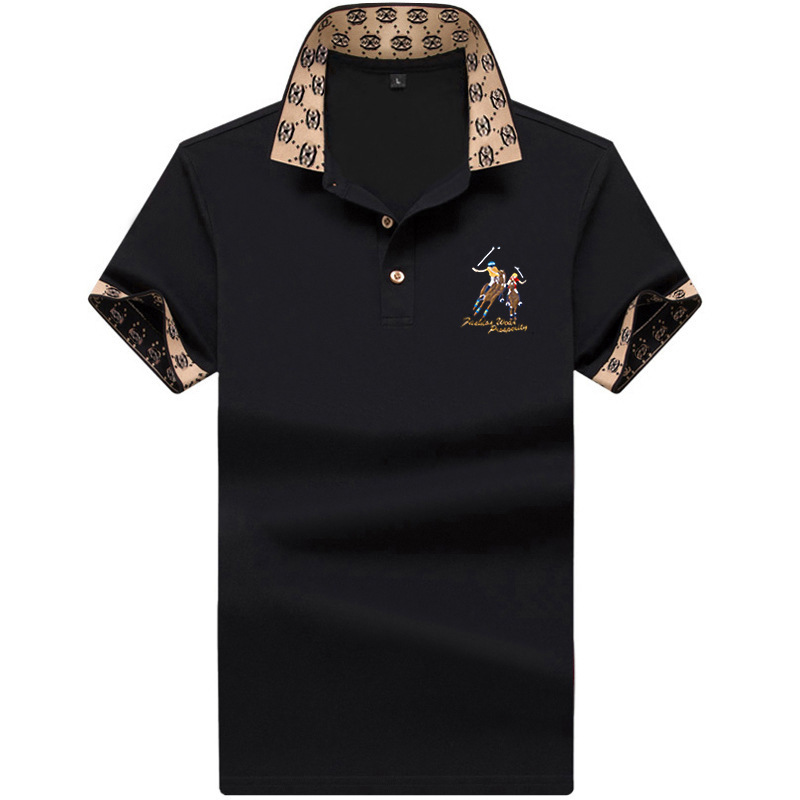 Authentic Official Paul Men's New Summer Lapel Men's Classy Embroidered White Men's Short-Sleeved T-Shirt